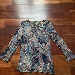 Lauren Ralph Lauren‎ Women's 100% Silk Sz M 90’s whimsigoth lightweight sweater